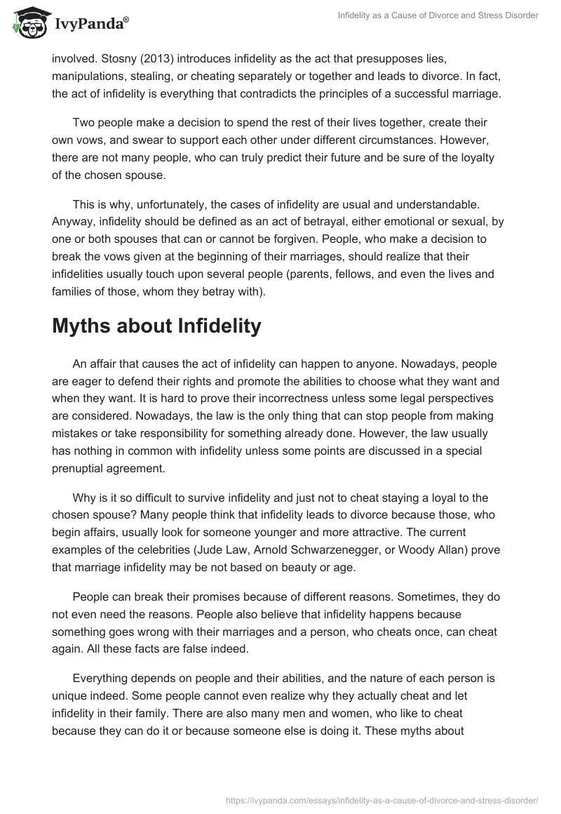Infidelity as a Cause of Divorce and Stress Disorder. Page 2