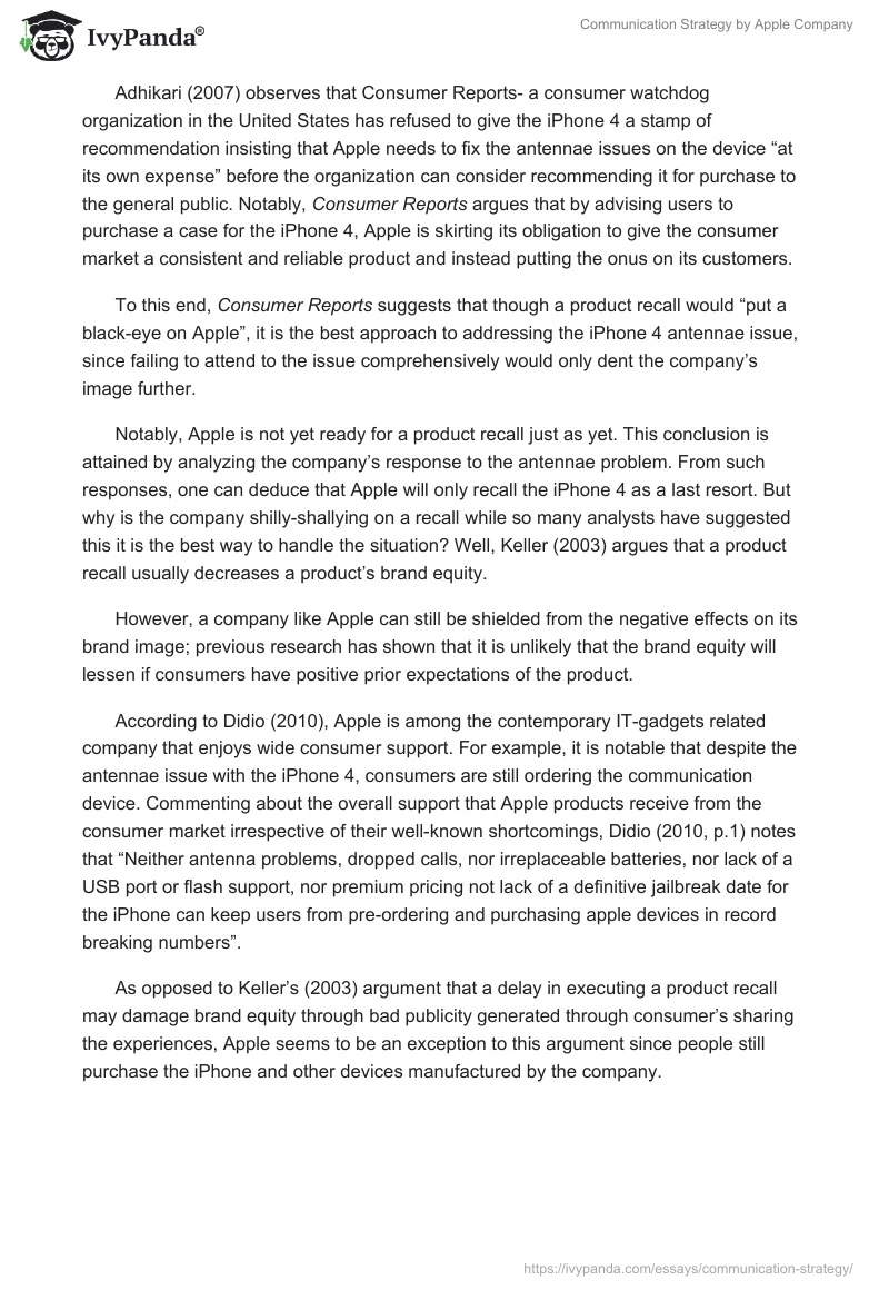 Сommunication Strategy by Apple Company. Page 2