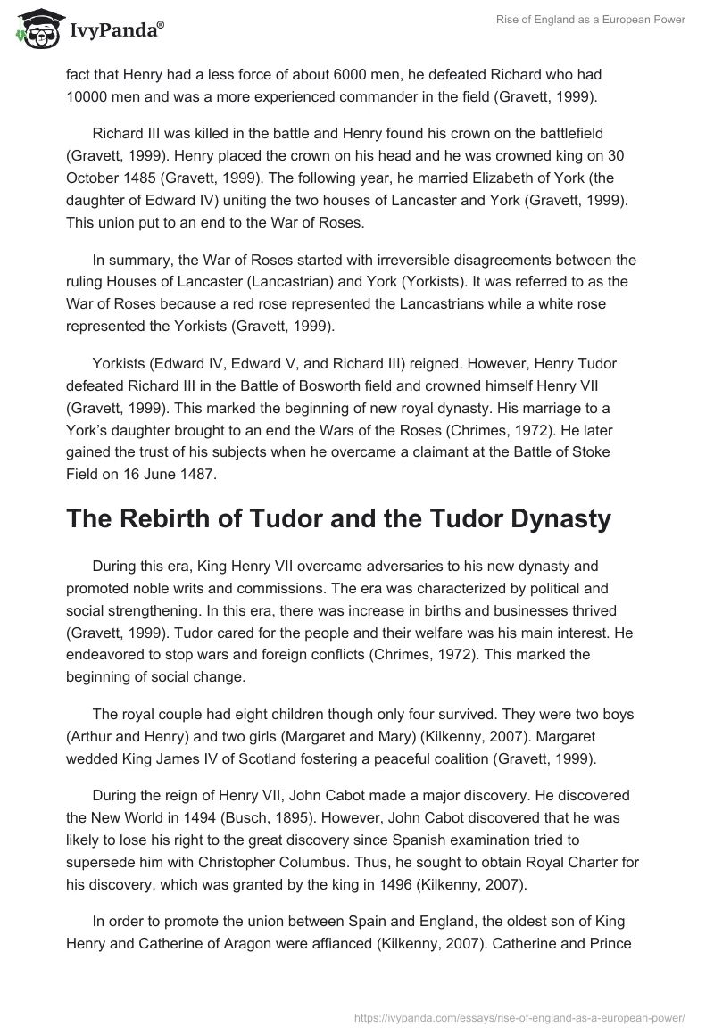 Rise of England as a European Power. Page 5