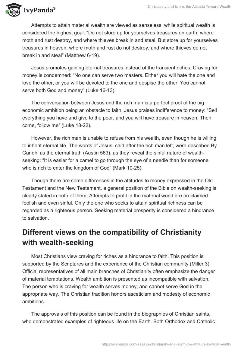 Christianity and Islam: The Attitude Toward Wealth. Page 3