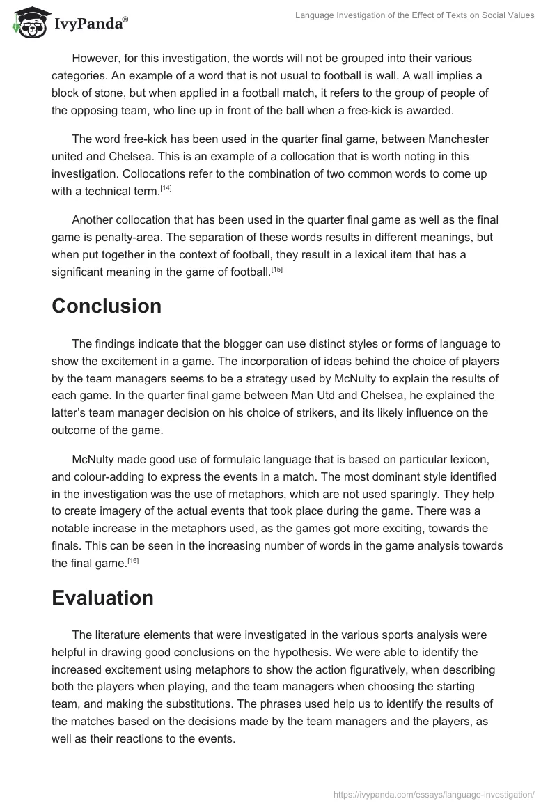 Language Investigation of the Effect of Texts on Social Values. Page 4