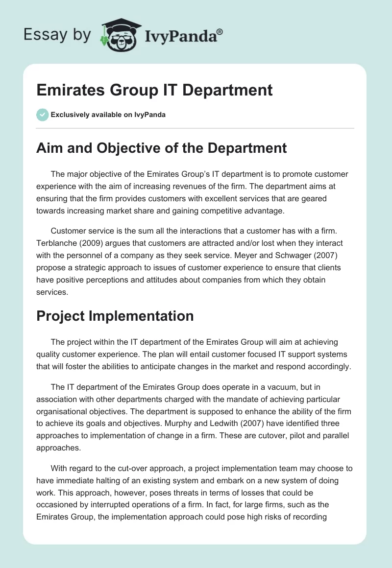 Emirates Group IT Department. Page 1