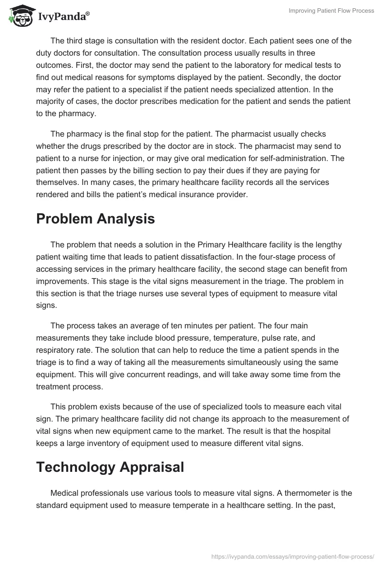 Improving Patient Flow Process. Page 2