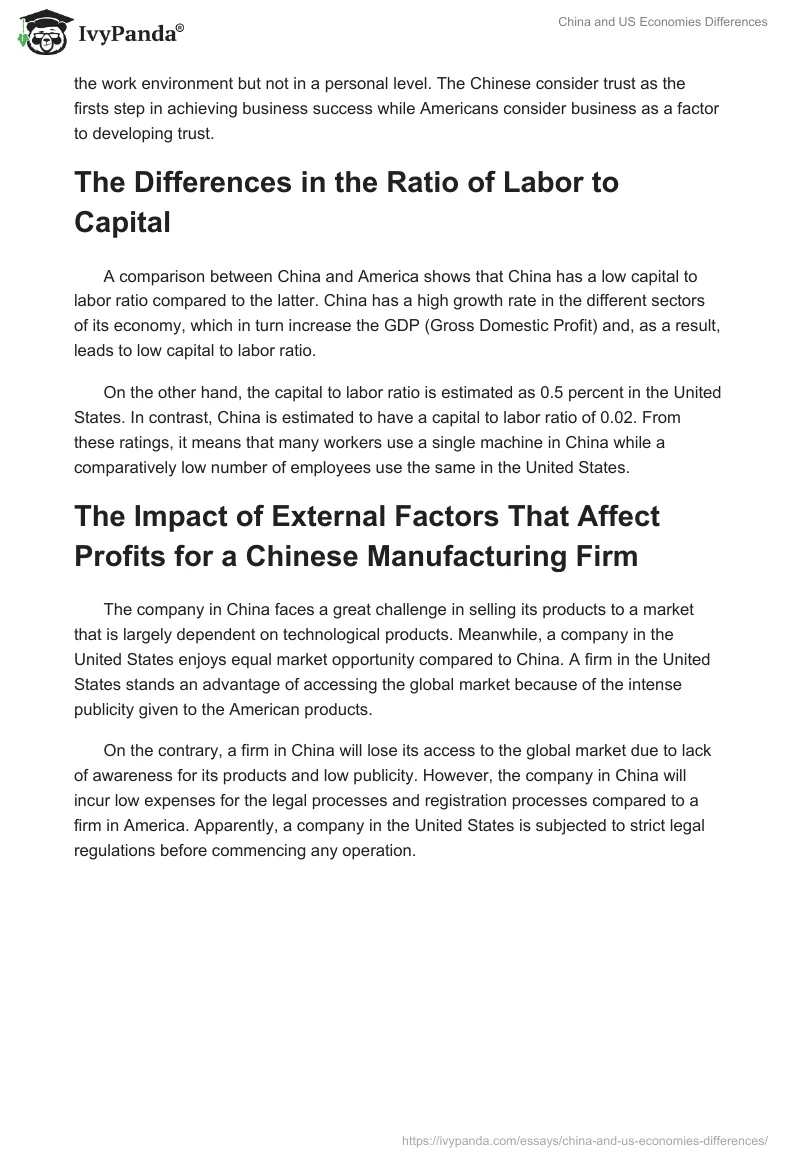 China and US Economies Differences. Page 2