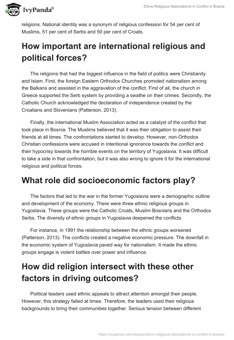 Ethno-Religious Nationalisms in Conflict in Bosnia. Page 2
