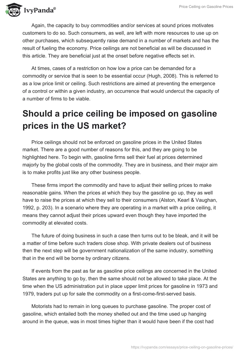 Price Ceiling on Gasoline Prices. Page 2