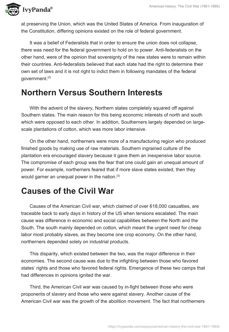 American History: The Civil War (1861-1865). Page 2