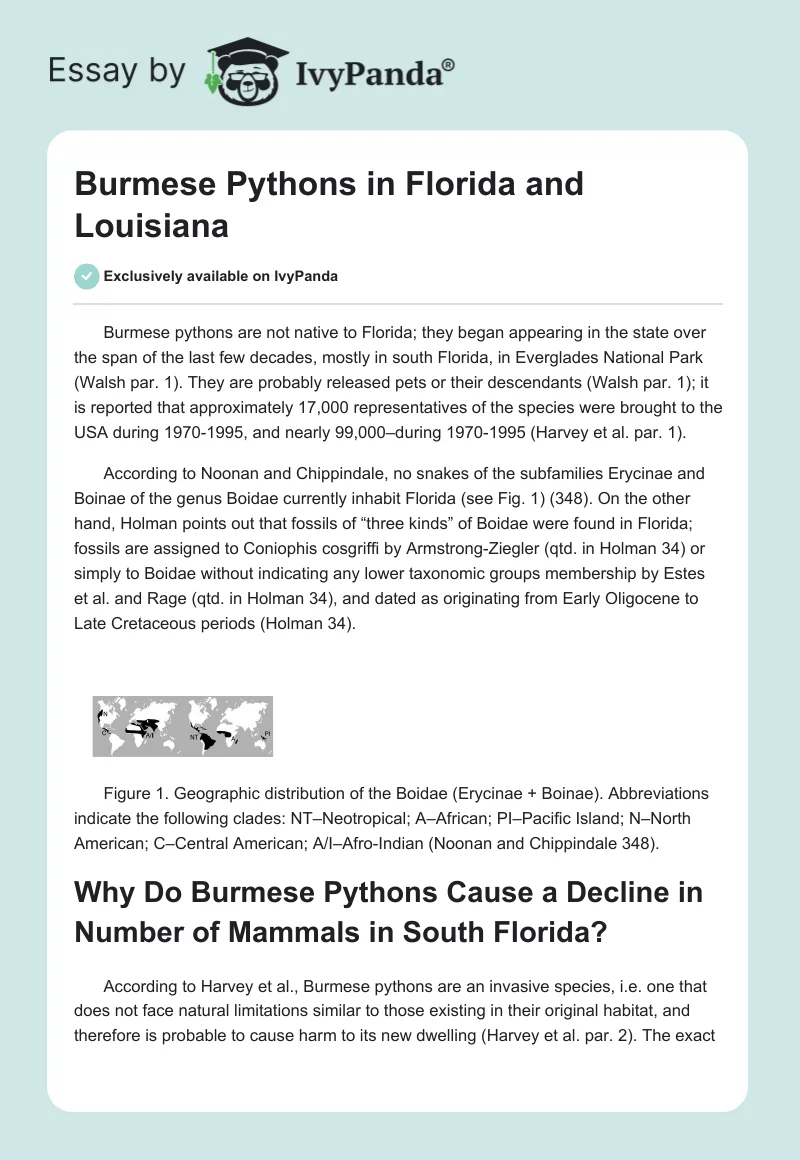 Burmese Pythons in Florida and Louisiana. Page 1