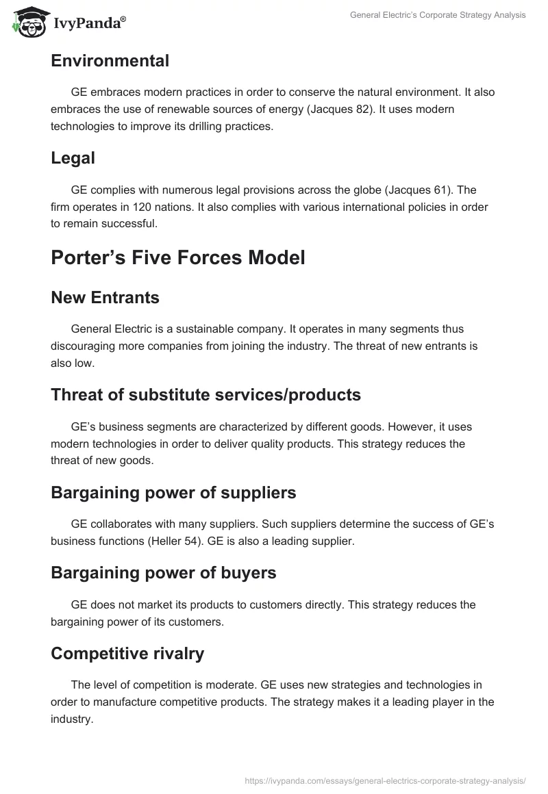 General Electric’s Corporate Strategy Analysis. Page 3