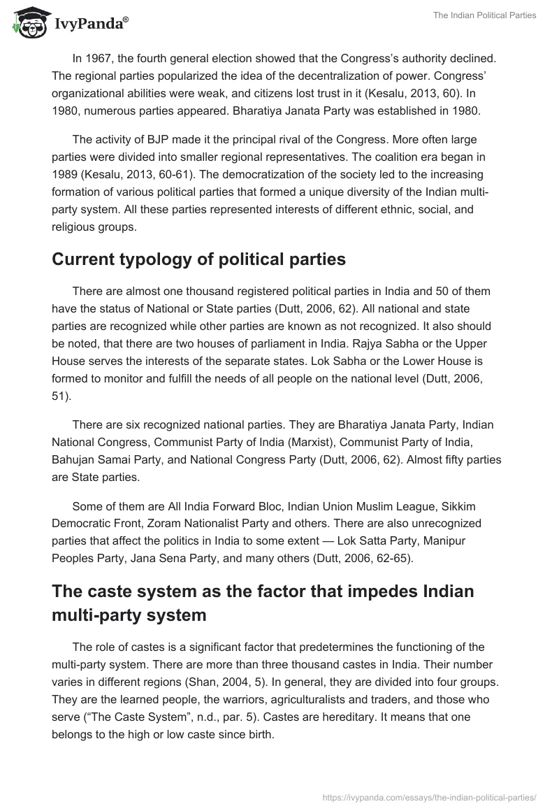 The Indian Political Parties. Page 4