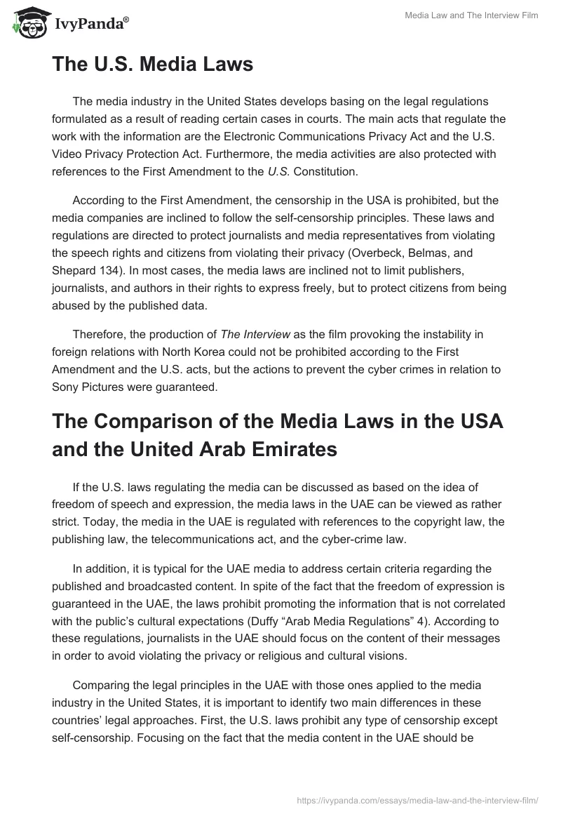 Media Law and "The Interview" Film. Page 3