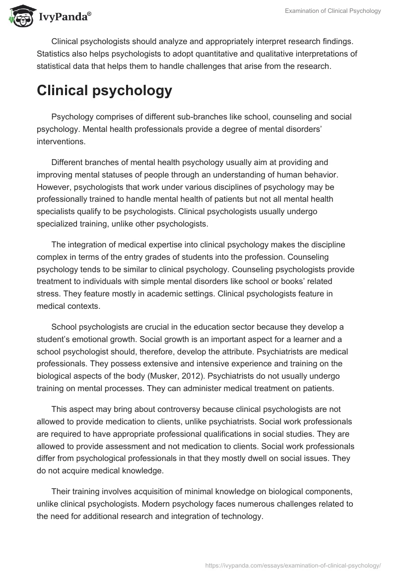 Examination of Clinical Psychology. Page 3