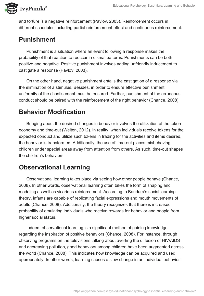 Educational Psychology Essentials: Learning and Behavior. Page 5