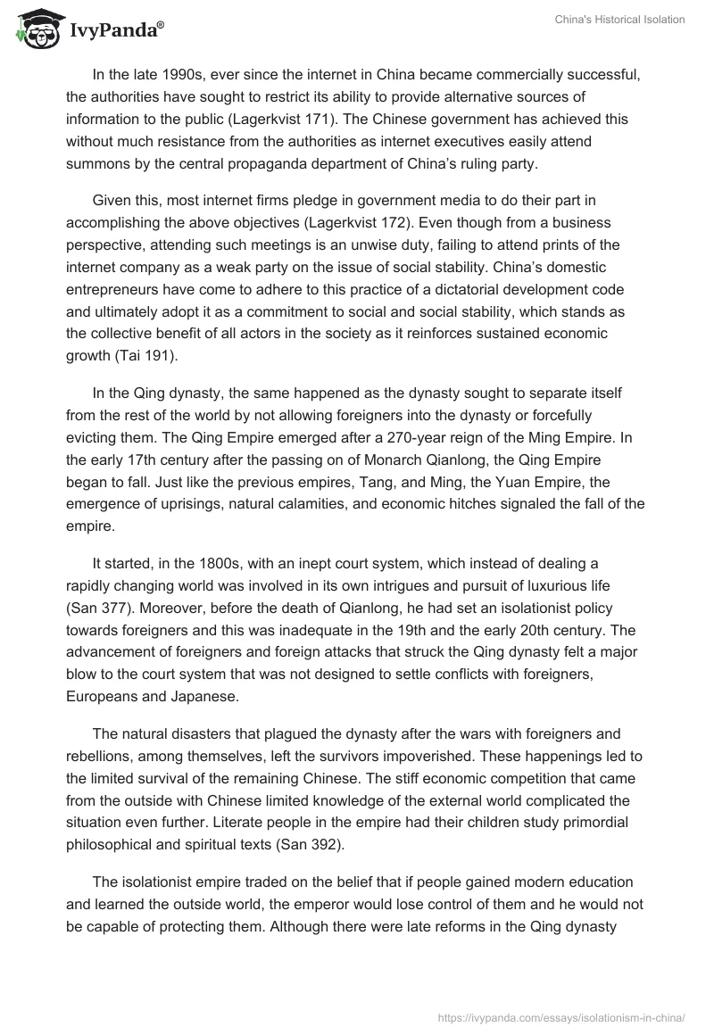 China's Historical Isolation. Page 2