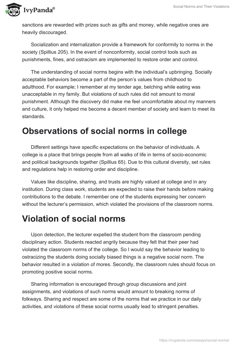 Social Norms and Their Violations. Page 2