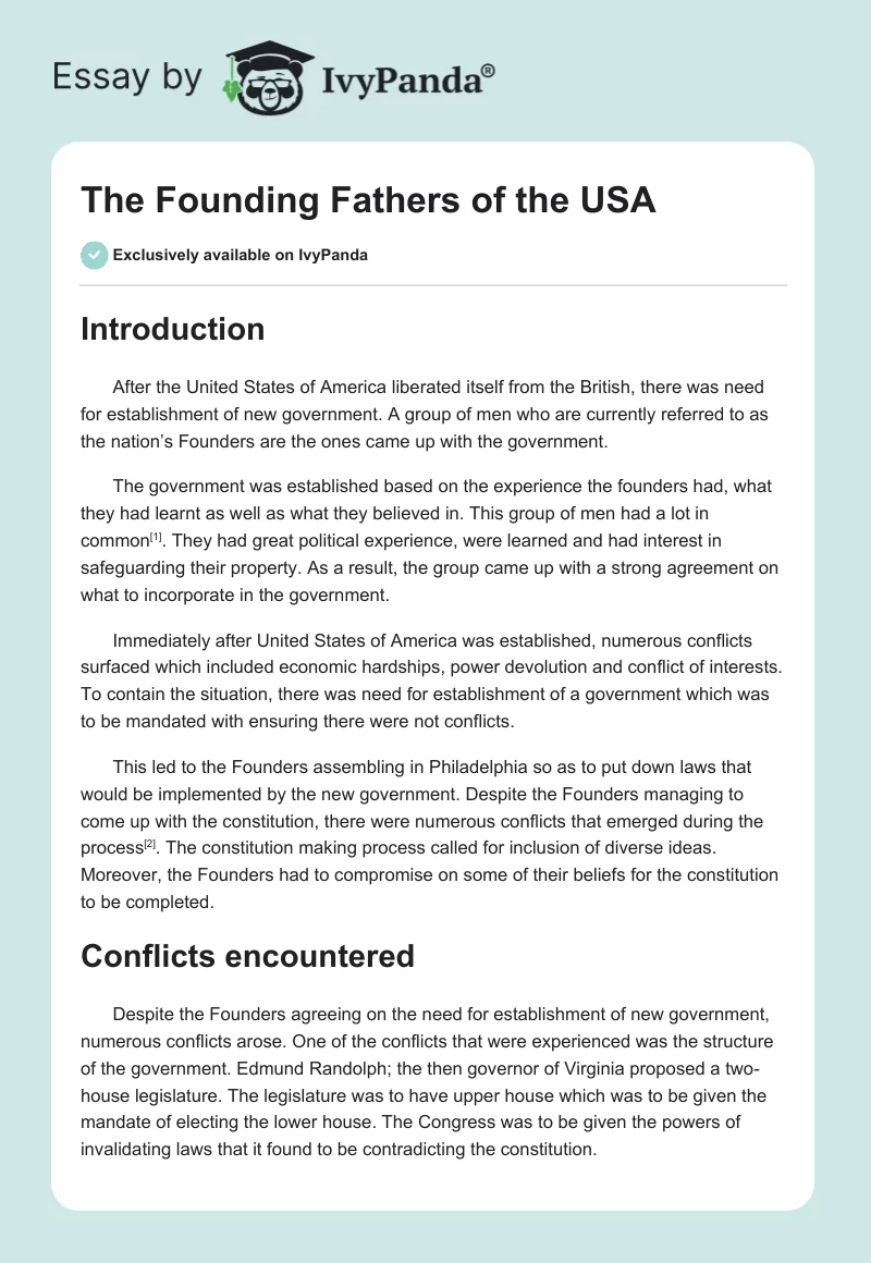 The Founding Fathers of the USA. Page 1