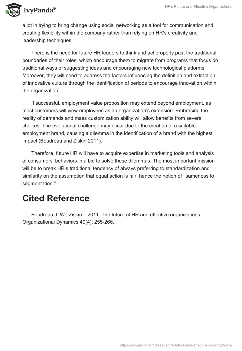 HR's Future and Effective Organizations. Page 2