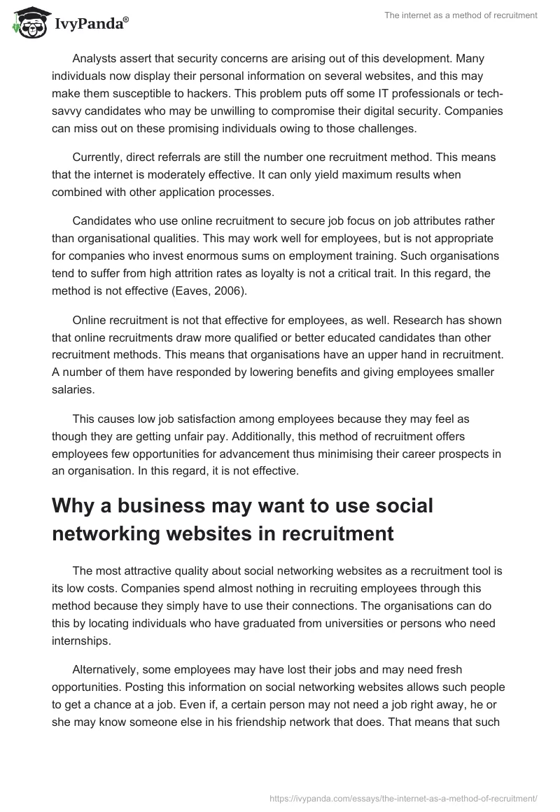 The Internet as a Method of Recruitment. Page 2