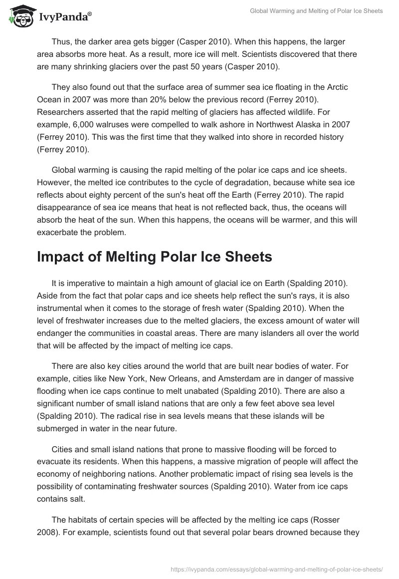 Global Warming and Melting of Polar Ice Sheets. Page 4