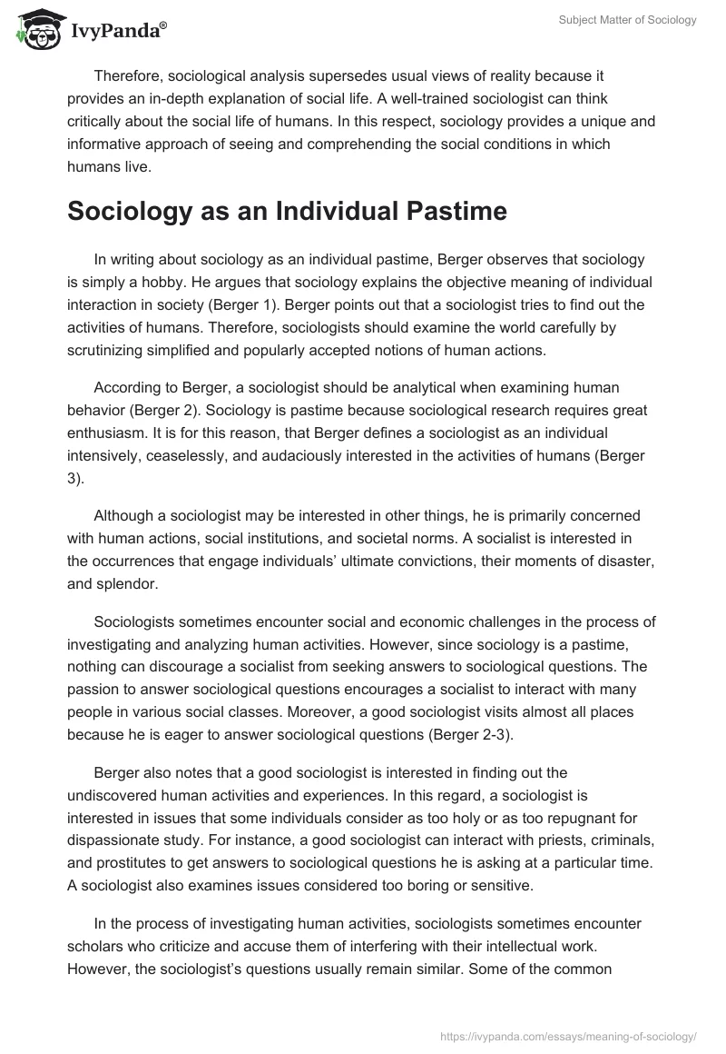 Subject Matter of Sociology. Page 2