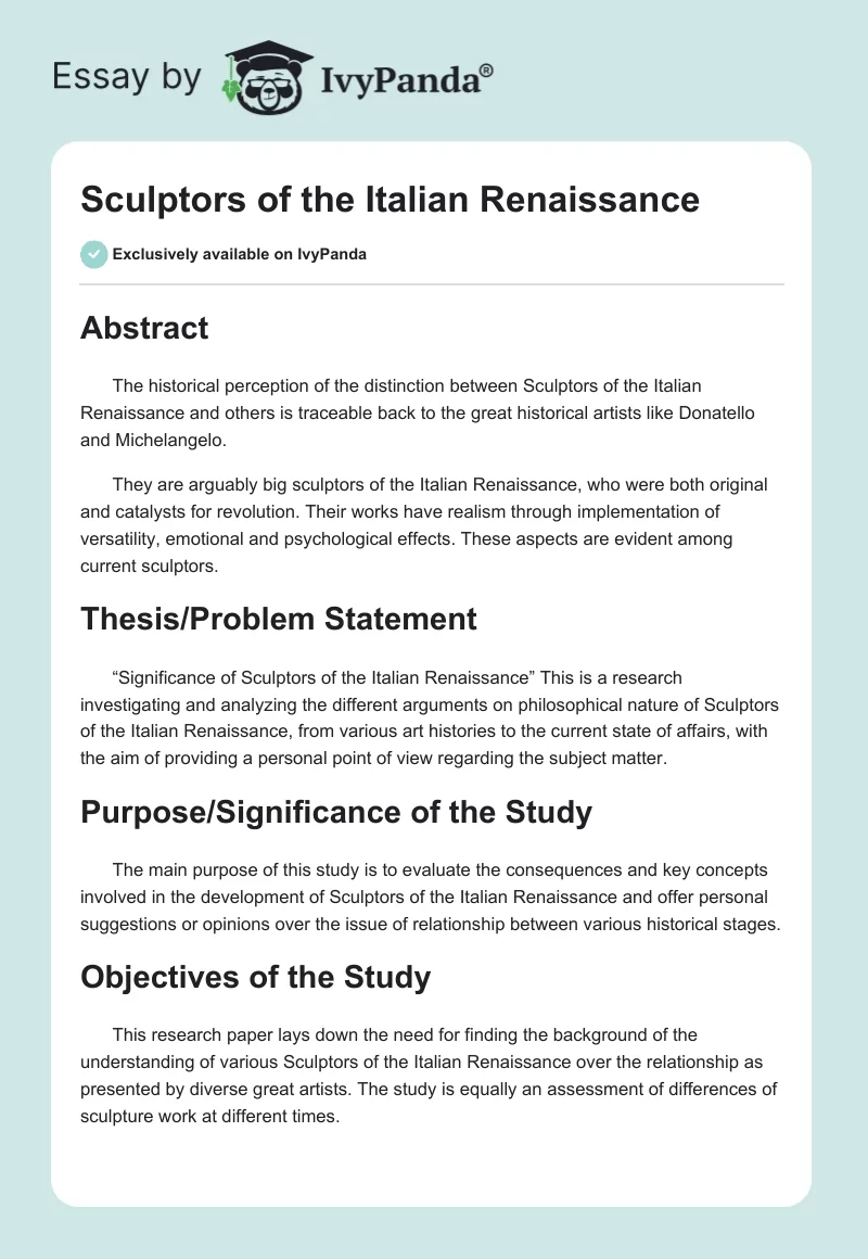 Sculptors of the Italian Renaissance. Page 1