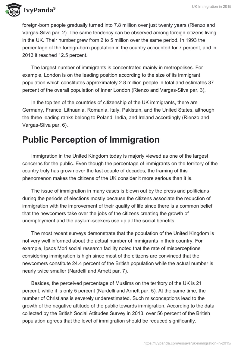 UK Immigration in 2015. Page 2