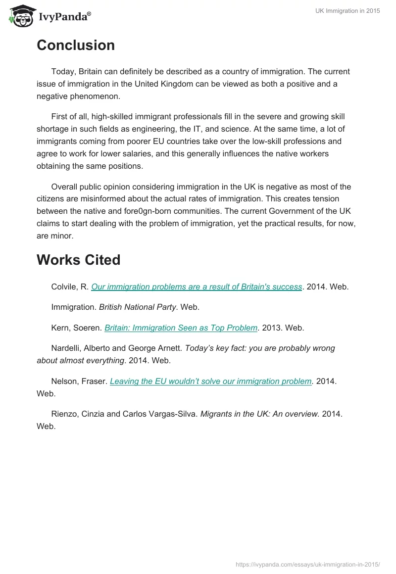 UK Immigration in 2015. Page 5