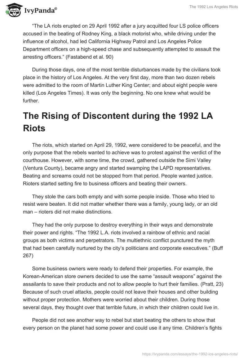 The 1992 Los Angeles Riots. Page 2