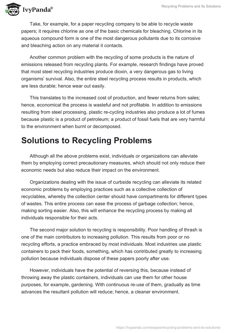 Recycling Problems and Its Solutions. Page 5