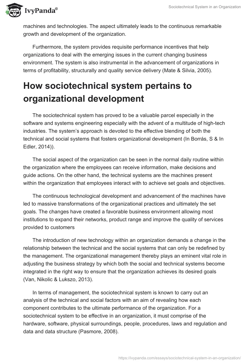 Sociotechnical System in an Organization. Page 2