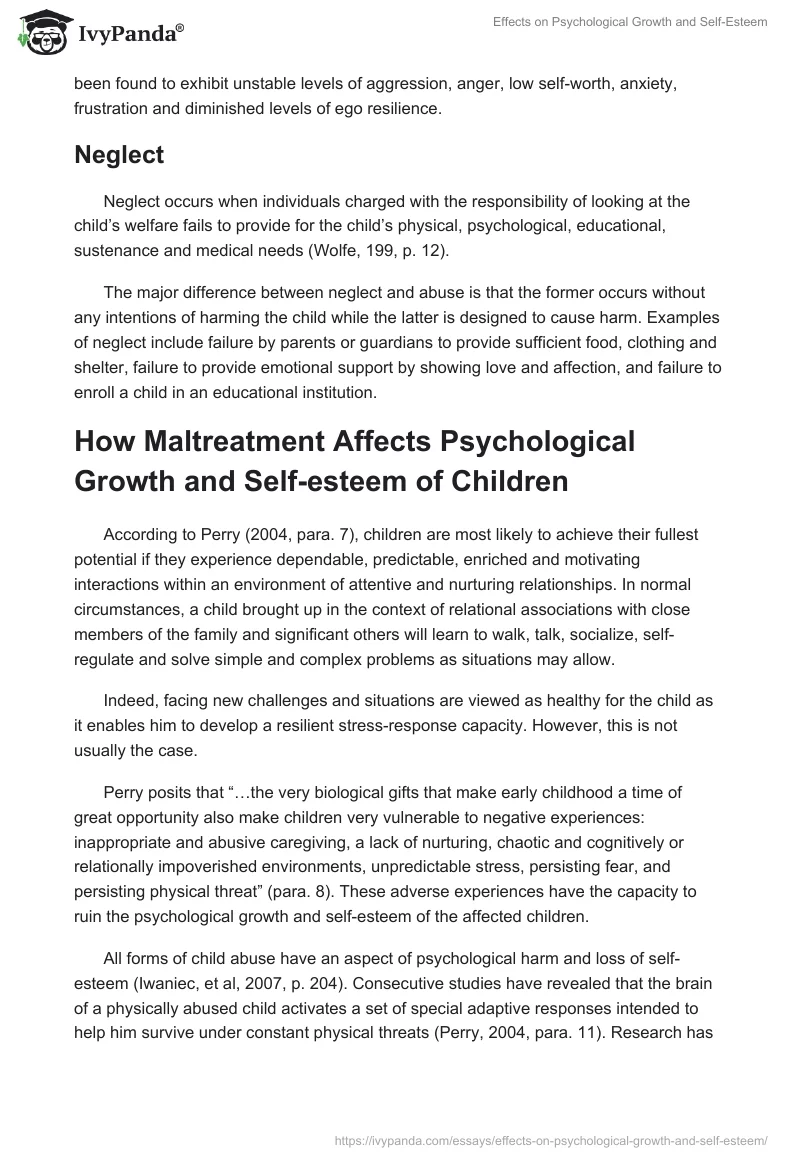 Effects on Psychological Growth and Self-Esteem. Page 4