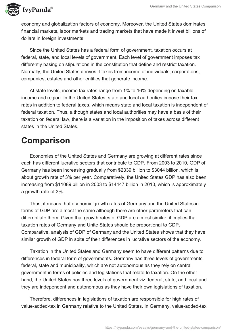 Germany and the United States Comparison. Page 3