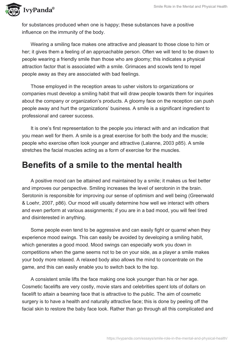 Smile Role in the Mental and Physical Health. Page 3