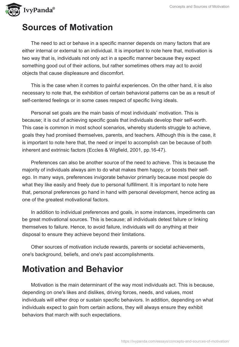 Concepts and Sources of Motivation. Page 2