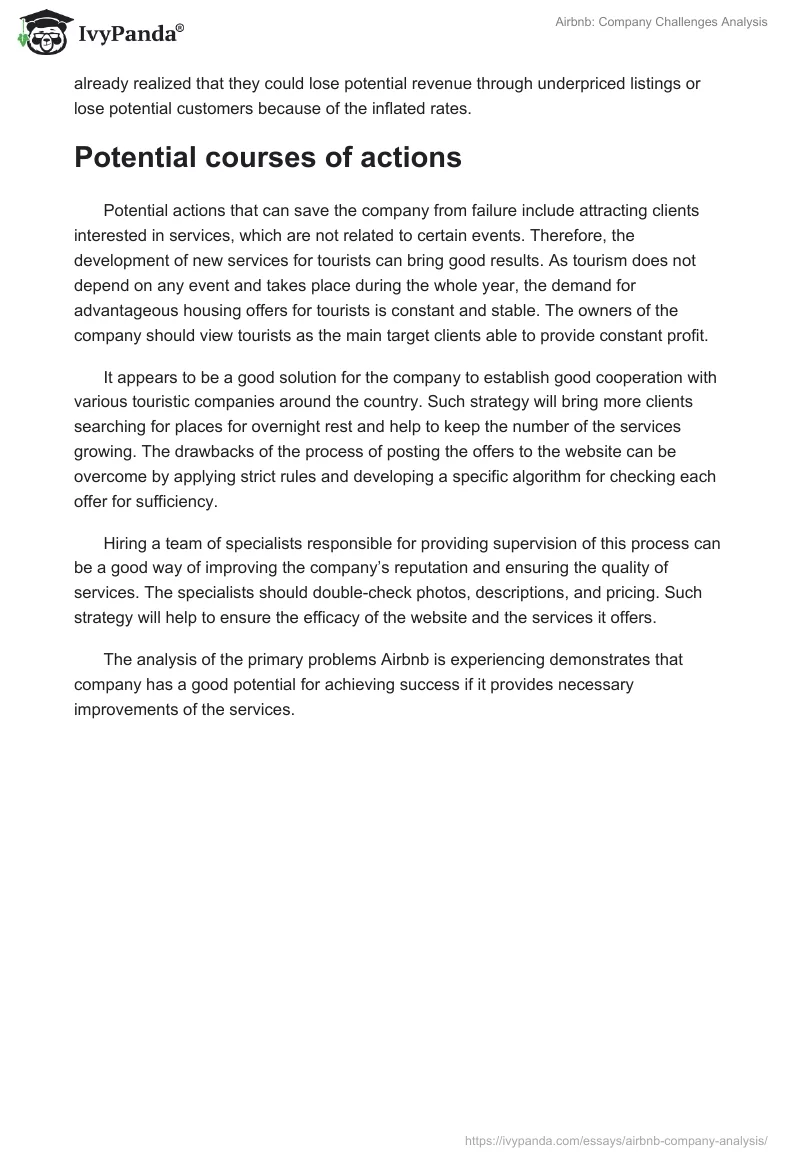 Airbnb: Company Challenges Analysis. Page 2