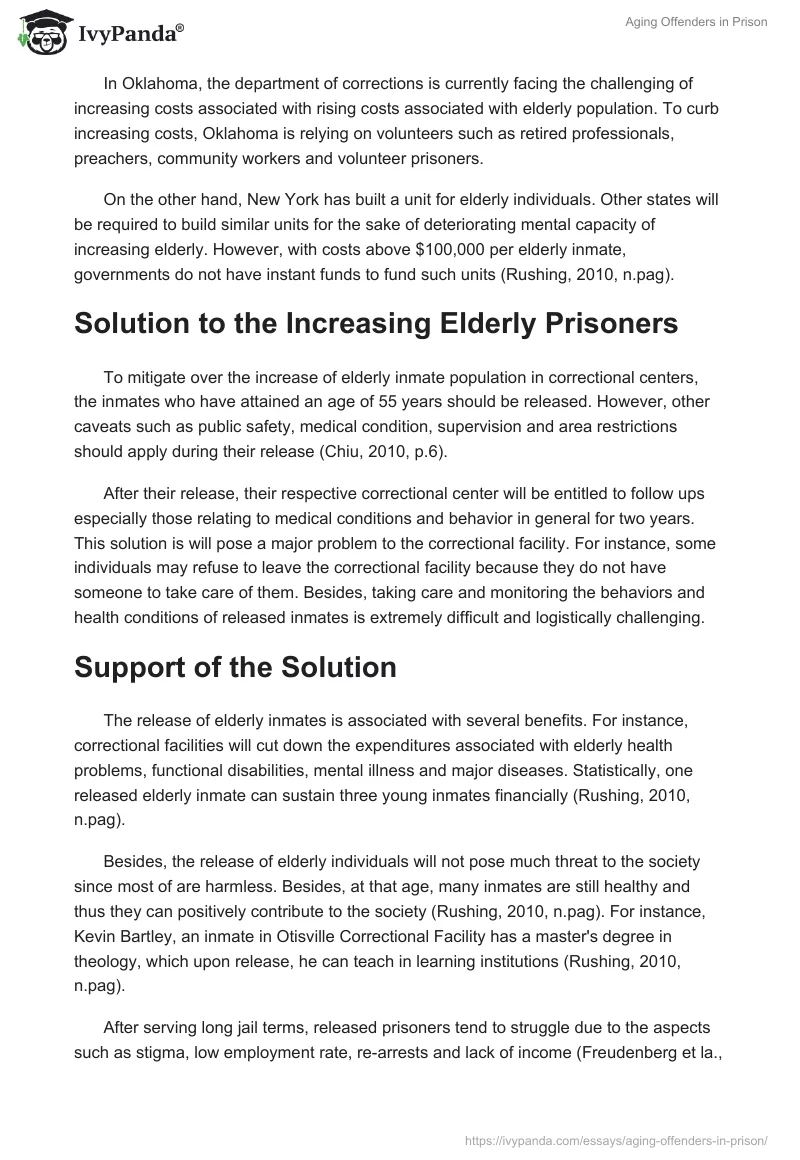 Aging Offenders in Prison. Page 2