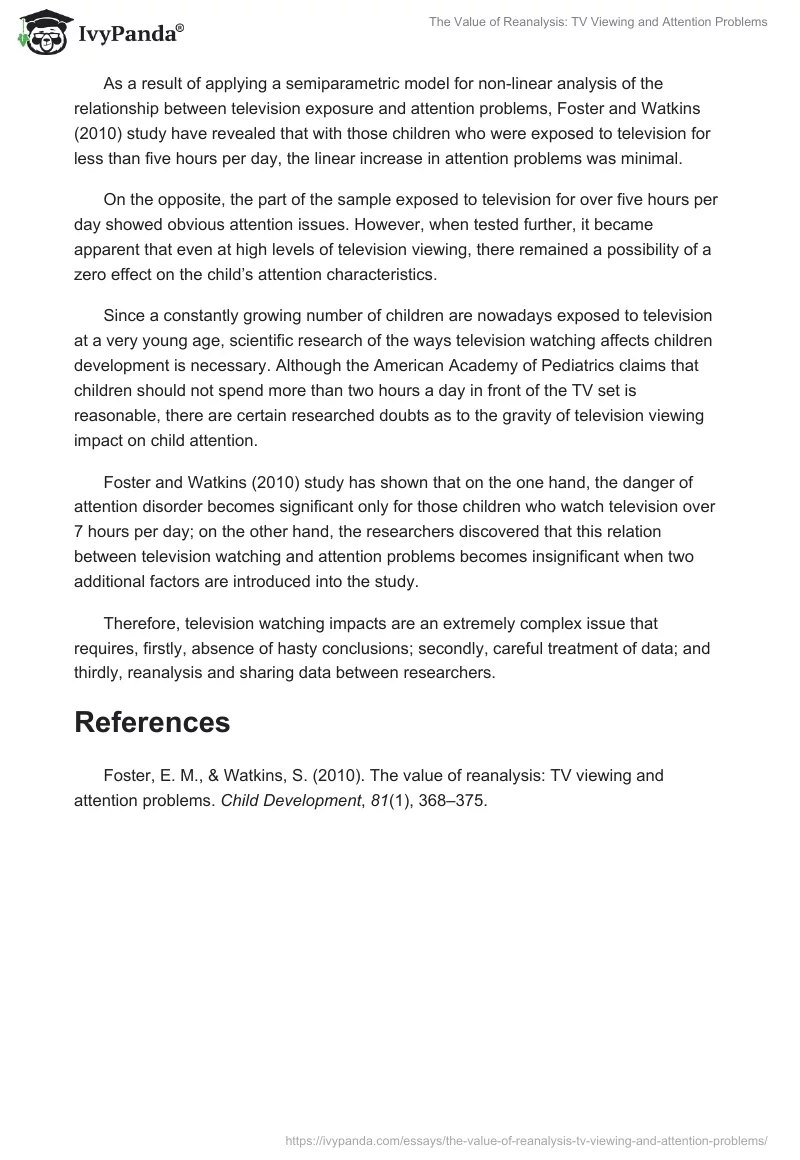 The Value of Reanalysis: TV Viewing and Attention Problems. Page 2