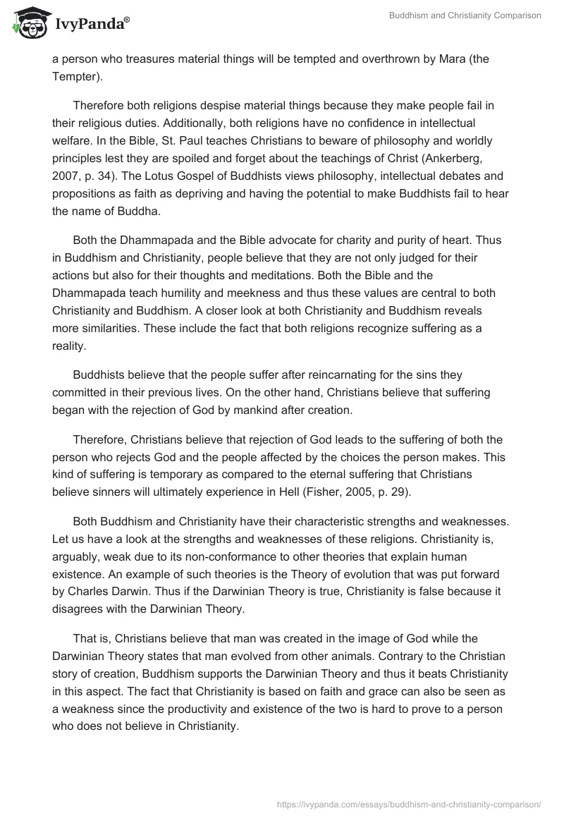 Buddhism and Christianity Comparison. Page 2