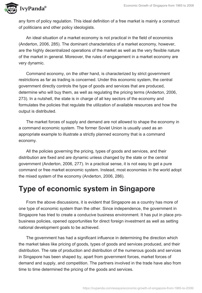 Economic Growth of Singapore from 1965 to 2008. Page 3