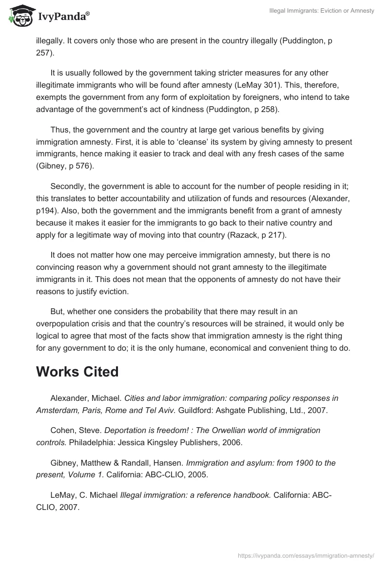 Illegal Immigrants: Eviction or Amnesty. Page 3