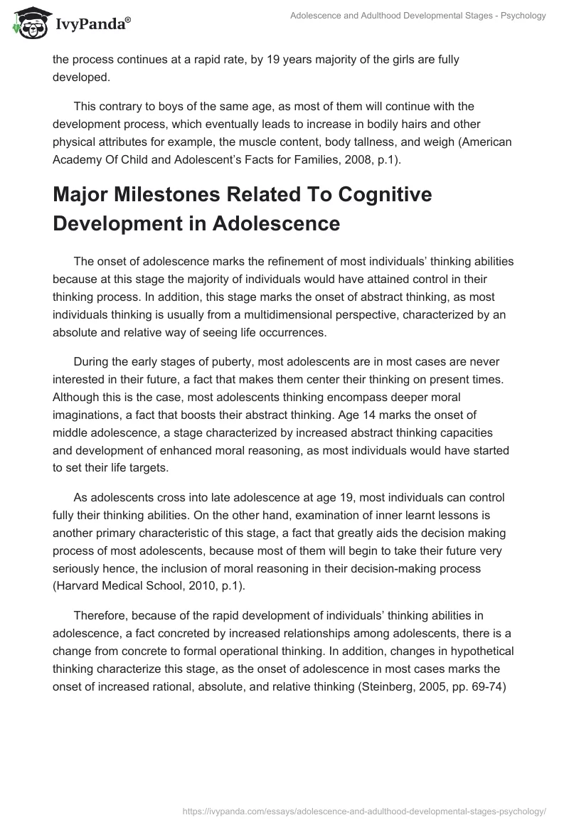 Adolescence and Adulthood Developmental Stages - Psychology. Page 2