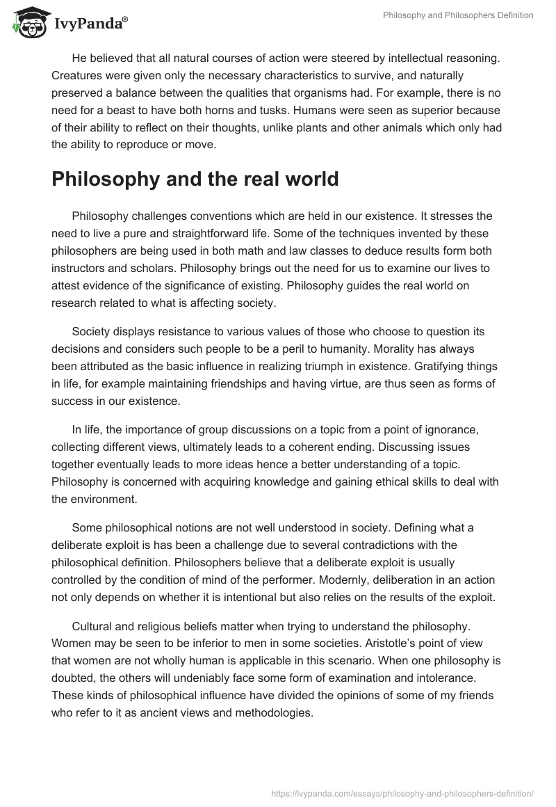 Philosophy and Philosophers Definition. Page 3