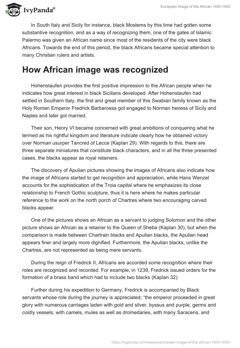 European Image of the African 1400-1600. Page 2