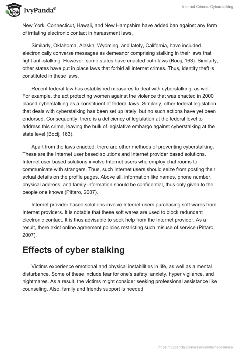 Internet Crimes: Cyberstalking. Page 3