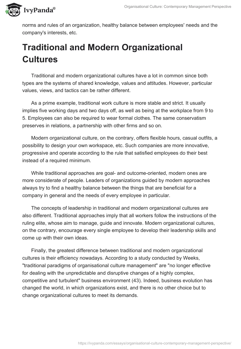 Organisational Culture: Contemporary Management Perspective. Page 2