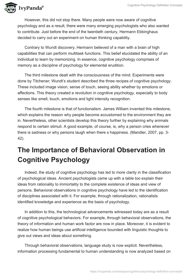 Cognitive Psychology Definition Concepts. Page 3