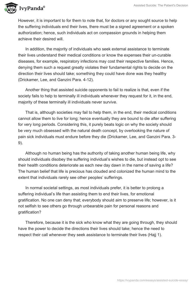 Assisted Suicide: The Patient's Decision. Page 3