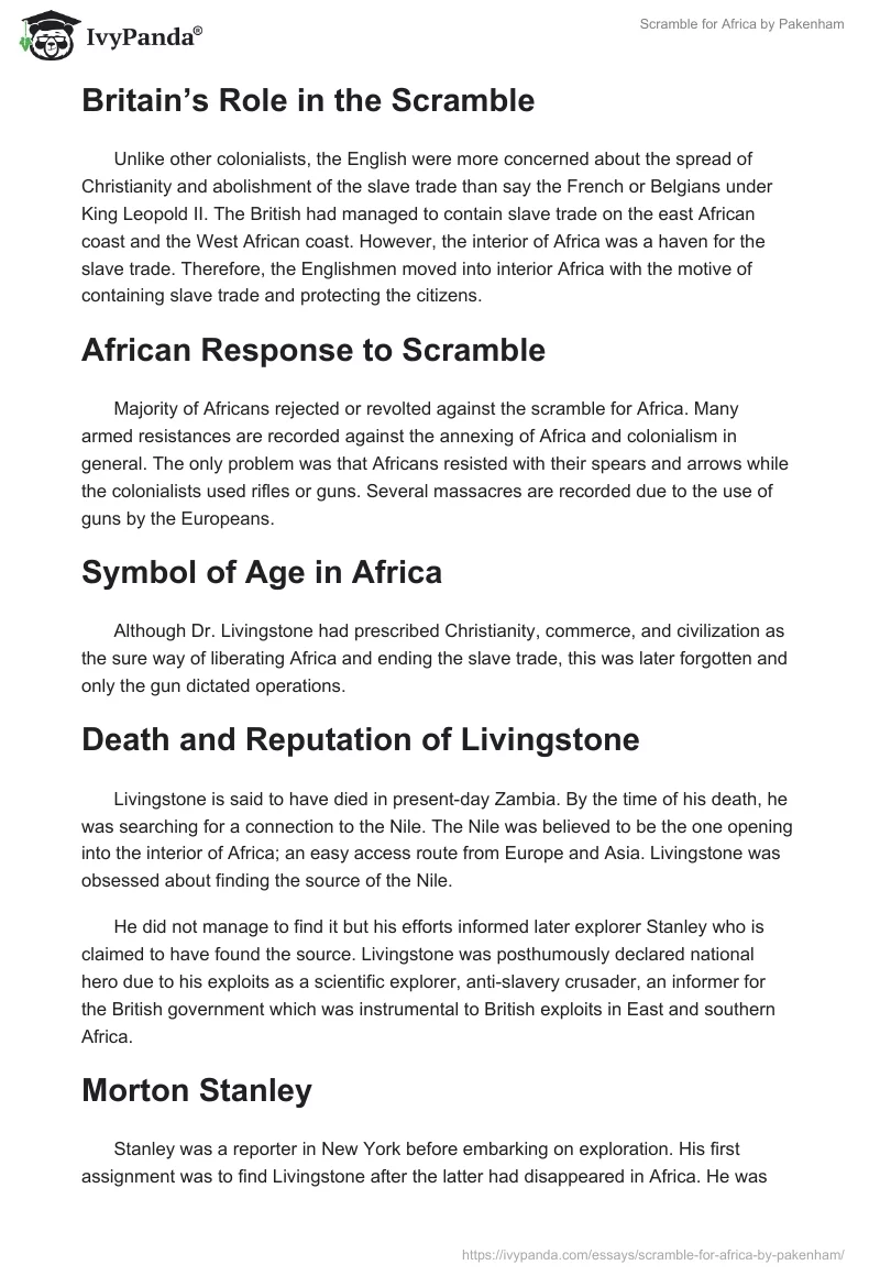 Scramble for Africa by Pakenham. Page 3