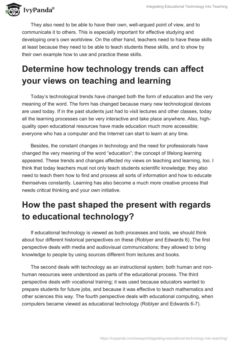 Integrating Educational Technology into Teaching. Page 2