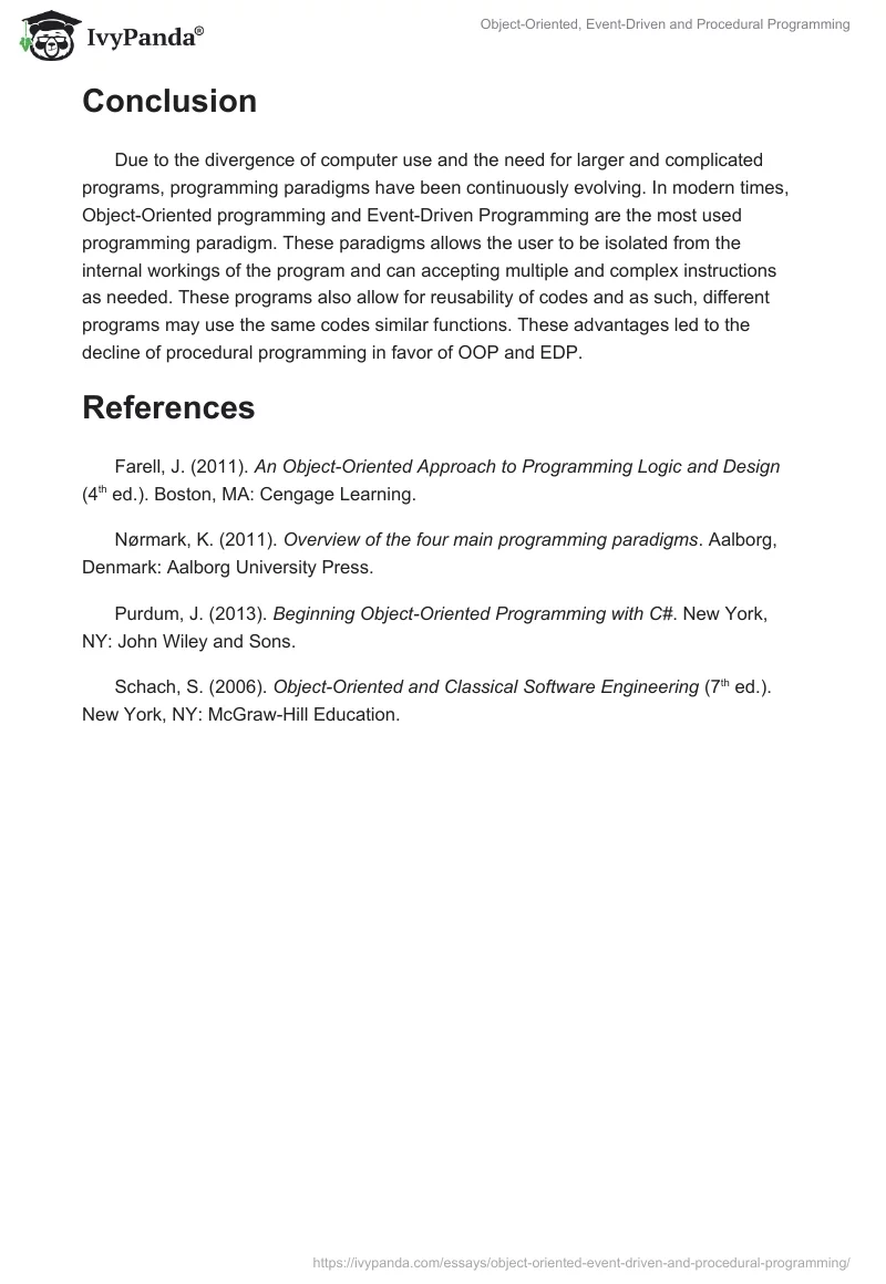 Object-Oriented, Event-Driven and Procedural Programming. Page 5